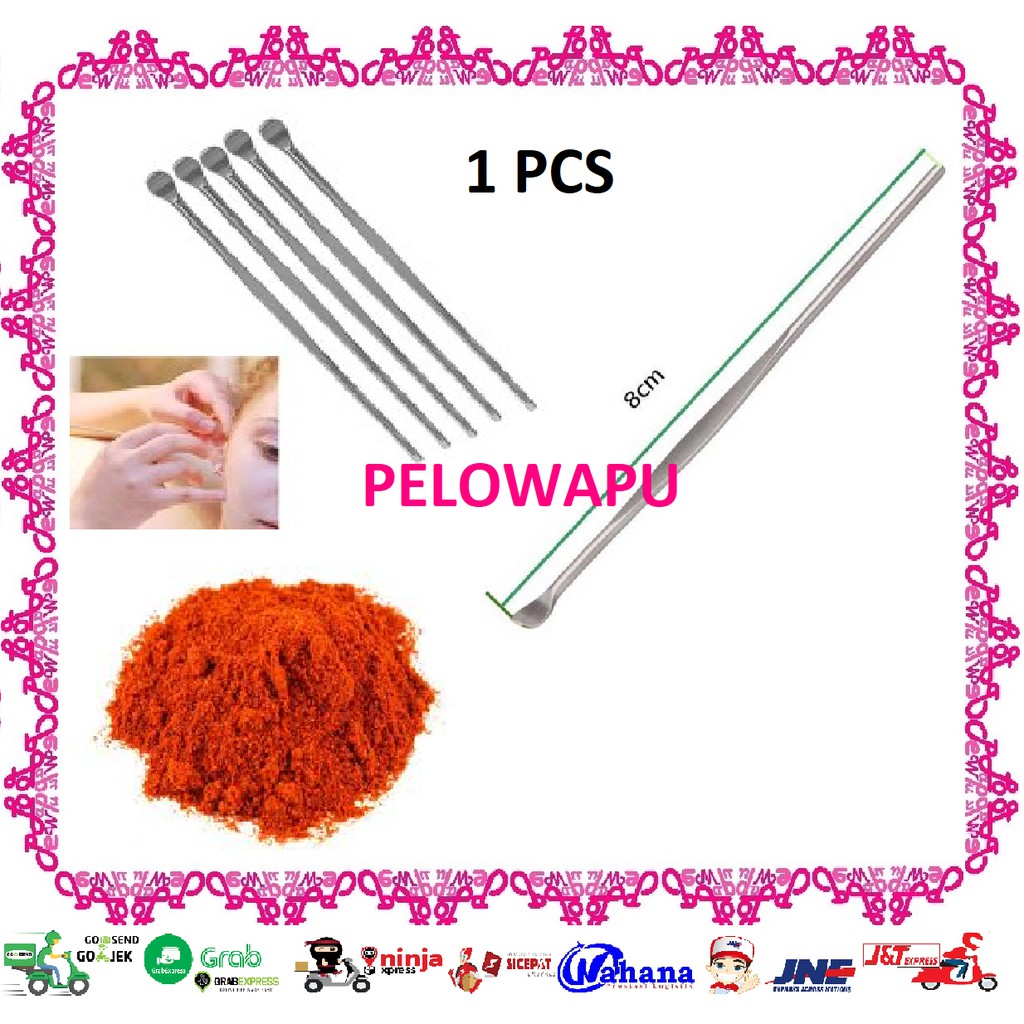SPATULA POWDER MINI KOREK KUPING EAR PICK PEMBERSIH TELINGA STAINLES