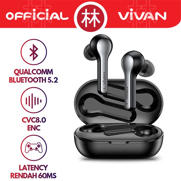 VIVAN Liberty T210NC Headset Bluetooth 5.2 True Wireless Mirroring