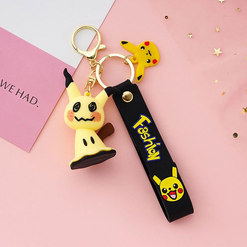 Needway   Kartun Gantungan Kunci Anak Perempuan Hadiah Mainan Tentakel Pikachu Action Figure Ransel Liontin Kunci Gesper Key Lanyard