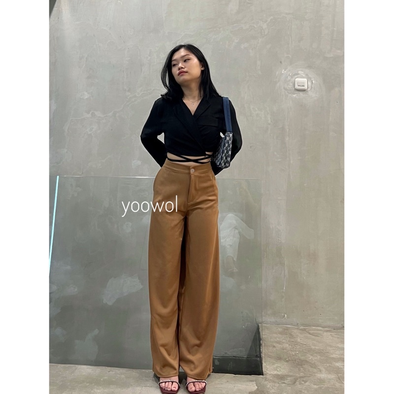 YOOWOL Kate Pants / Basic Highwaist Pants Wanita