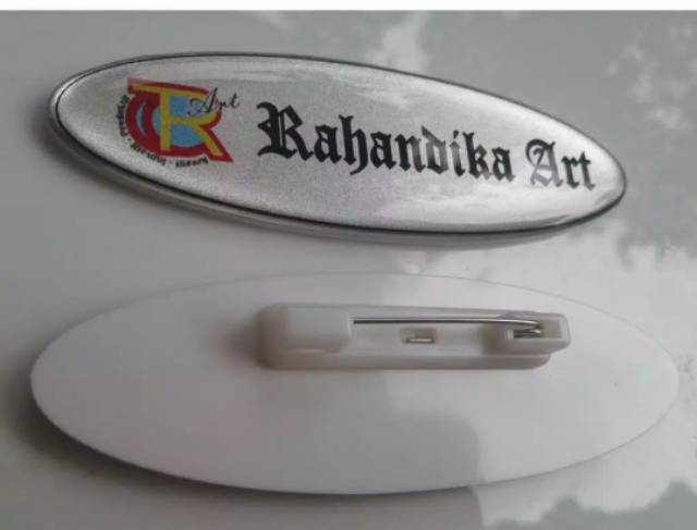 HARGA SATUAN NAMA DADA OVAL Name Tag Papan Nama Oval Keren