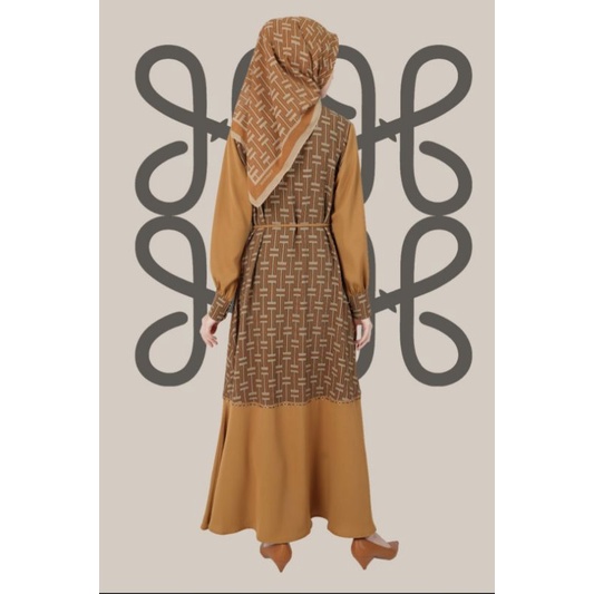 Hikmat Fashion Original D9644 Brown , Hikmat Original