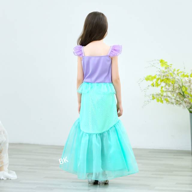 NEW MERMAID DRESS / DRESS PRINCESS ARIEL MERMAID IMPORT / KOSTUM PRINCESS DUYUNG IMPORT ULANG TAHUN