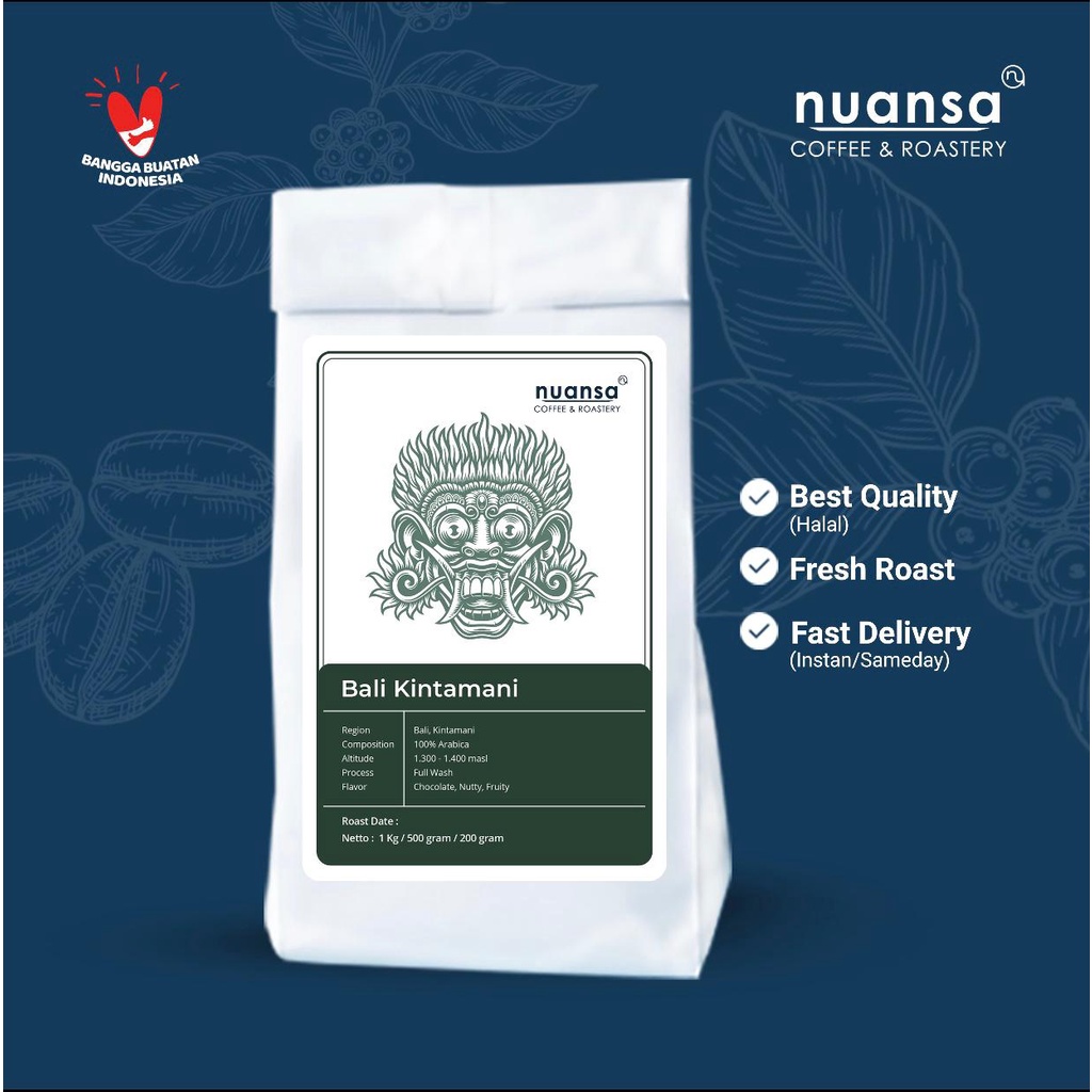 

Bali Kintamani Arabica Grade 1 (Biji/Bubuk) Kopi Roasted Beans - 500 Gr