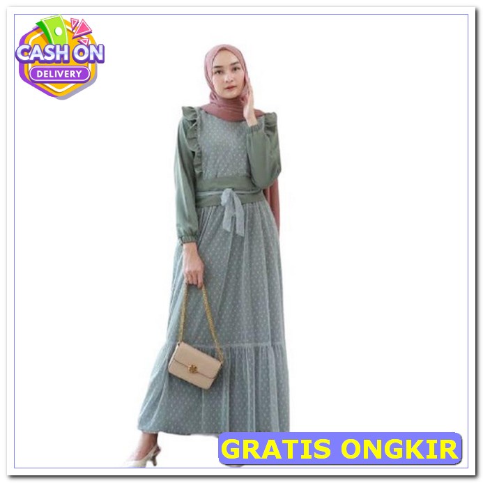 0 Baju Gamis Brukat Wanita Remaja Terbaru 2021 Model Kekinian Edisi Lebaran Pesta Kondangan Bahan Br