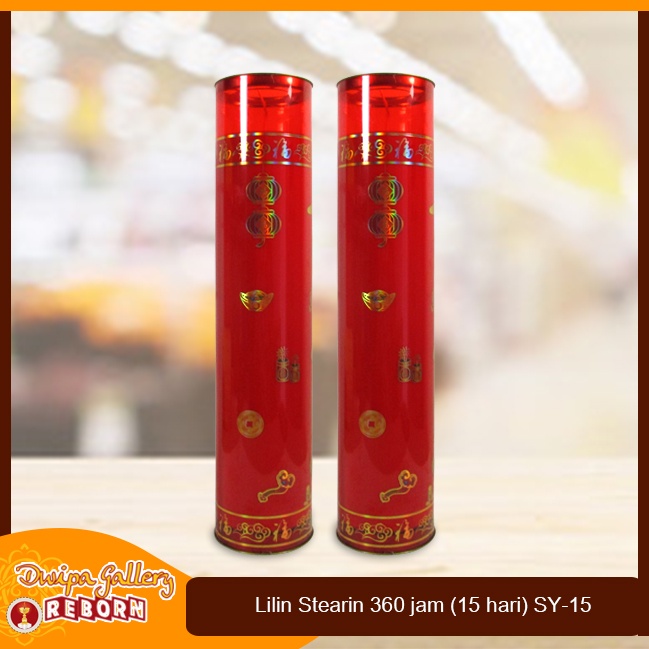 Lilin Stearin Doa Puja Sembahyang Merah 360 jam (15 hari)