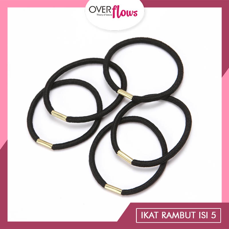 OVERFLOWS.ID Ponytail Hairtie Ikat Tali Rambut Simpel Warna Hitam Murah Jepit Rambut