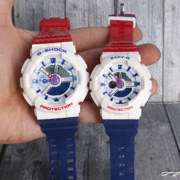 g shock merah biru