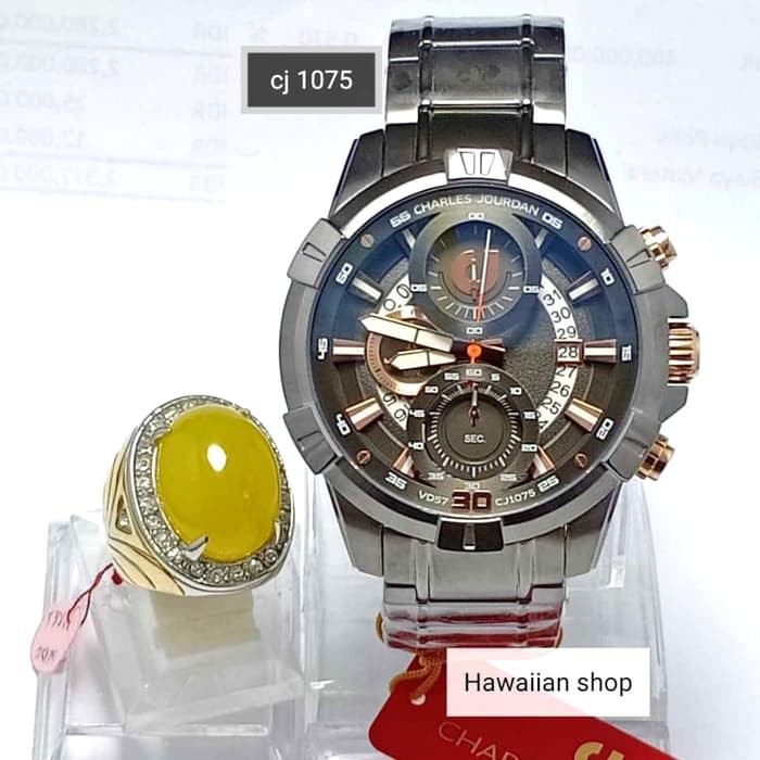 jam tangan pria sport analog merk CHARLES JOURDAN CJ 1075 | HAWAII