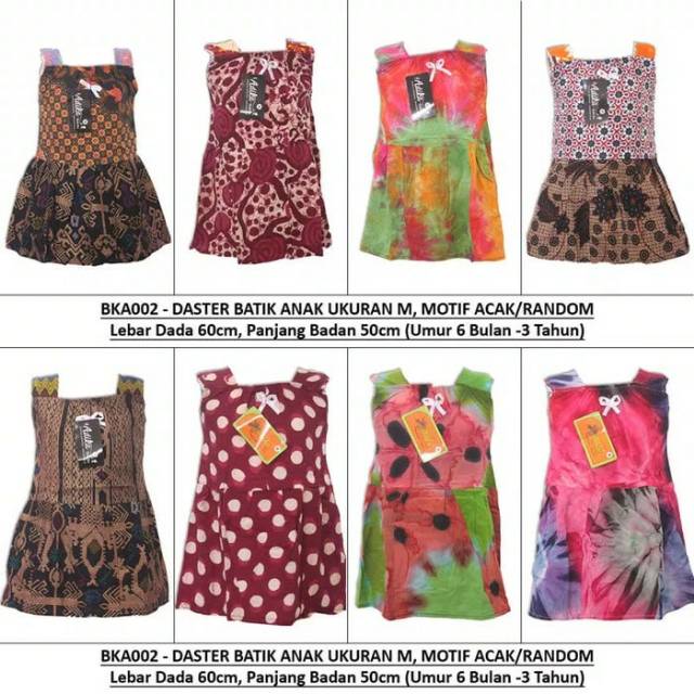 Dress Baju Tidur Batik Anak BKA-002-A usia 6 bulan - 2 tahun
