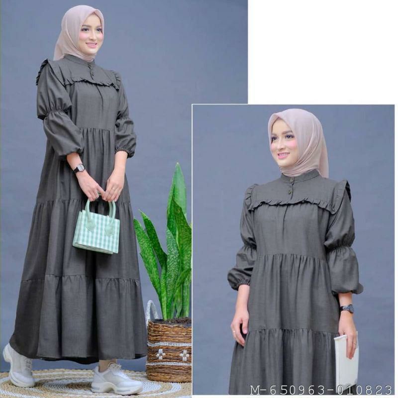 DRESS MUSLIM WANITA MIDI RAYON