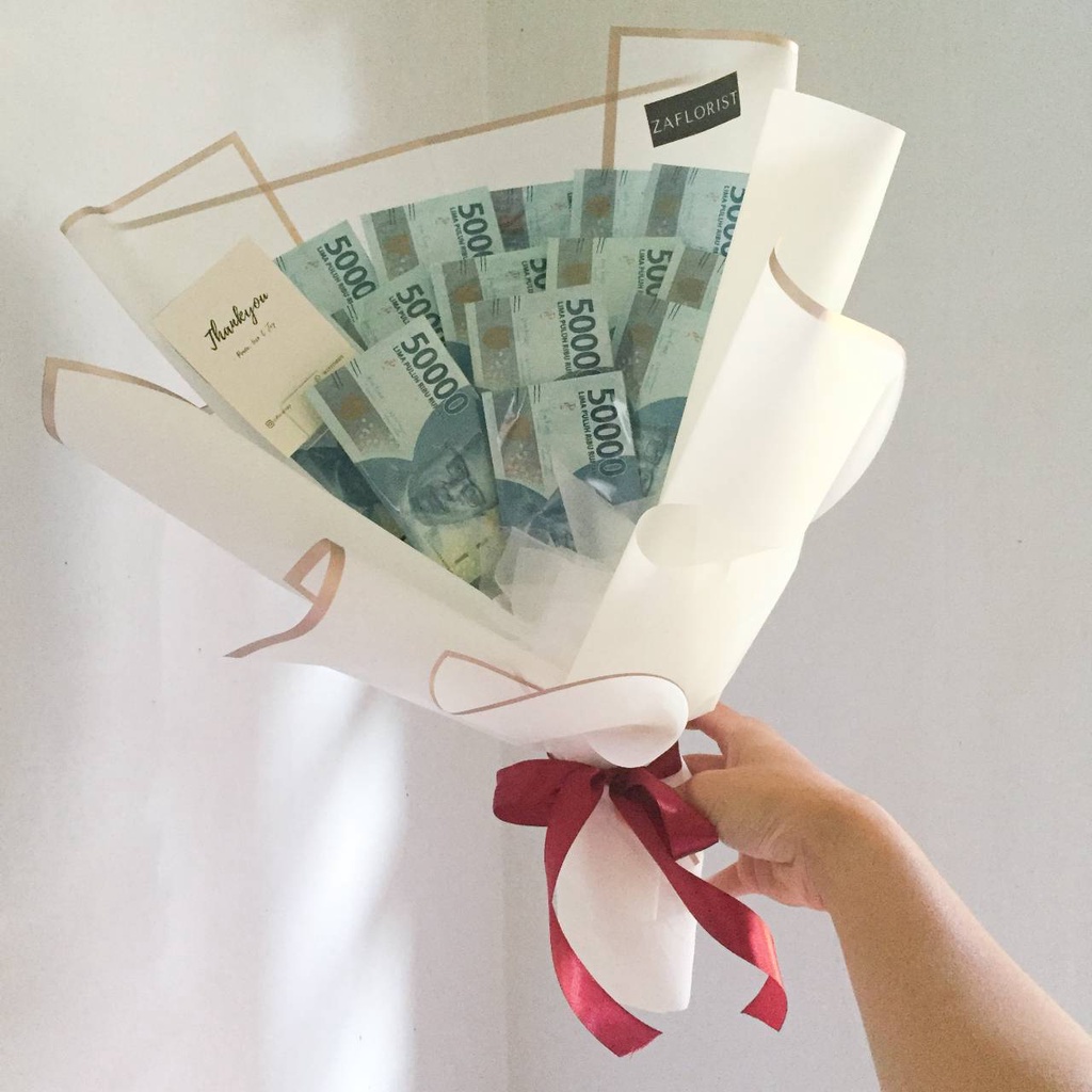 MONEY BOUQUET-BOUQUET UANG-BIRTHDAY GIFT-GRADUATION GIFT-PECAHAN UANG 50K