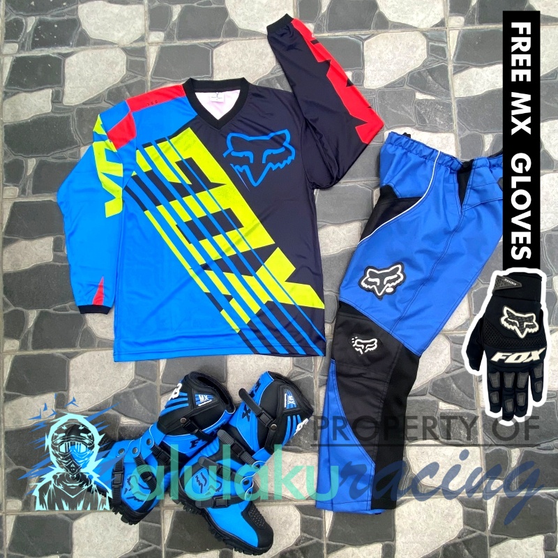 Jersey, Celana, Sarung Tangan &amp; Sepatu SV Fullset MX Trail Motocross - Paket Bundling FOCTSV090706-F41