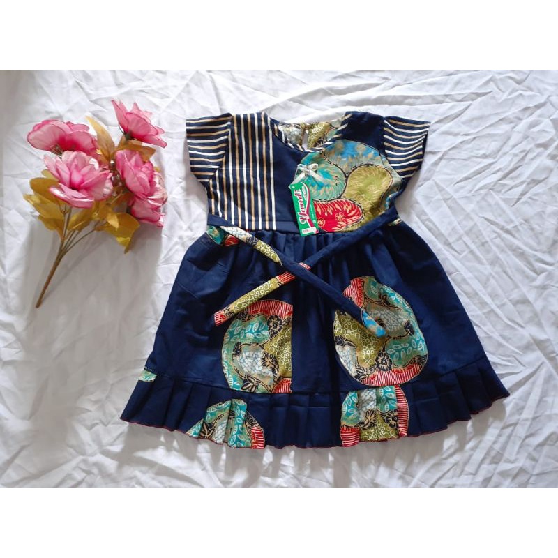 dress anak perempuan batik anak perempuan umur 2-3 tahun