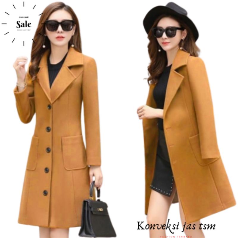 LONG COAT WANITA/ LONG BLAZER COAT/ BLAZER PANJANG WANITA / POCKET LONG COAT