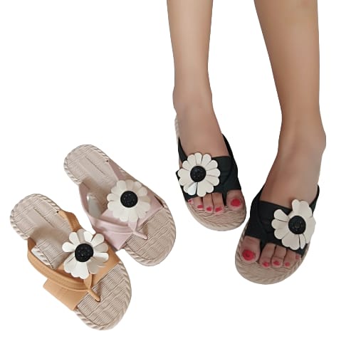 gos Import SLOP JAPIT ROSE Sandal Wanita Murah Slip Casual Teplek Sendal Cewek Flat