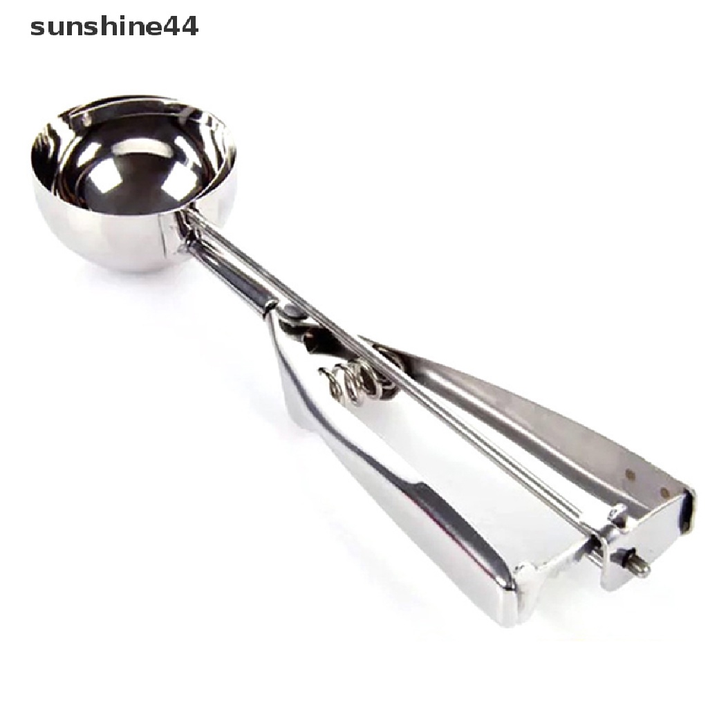 Sunshine Sendok Es Krim Mekanik Bahan Stainless Steel | Cetakan Kue / Biskuit Bentuk Bola Melon