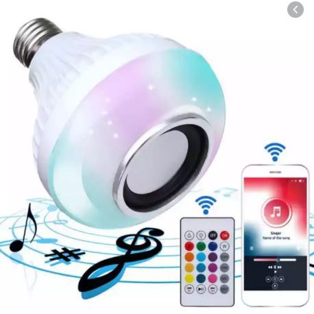 Bohlam Speaker Bluetooth Wireless Lampu Music LED RGB + REMOTE