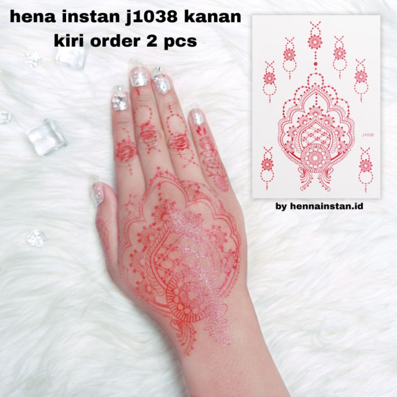 HENA INSTAN MERAH / FULL MOTIF BESTSELLER / FREE GLITER MANIK DAN SAMPLE
