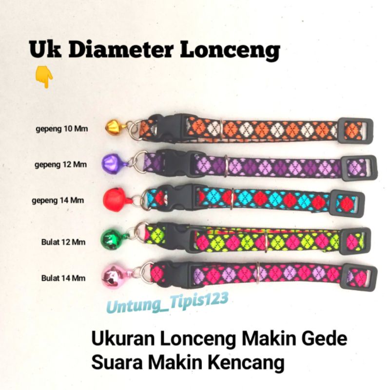 Kalung kucing Anjing motif batik lonceng banyak ukuran kalung hewan kelinci kualitas premium