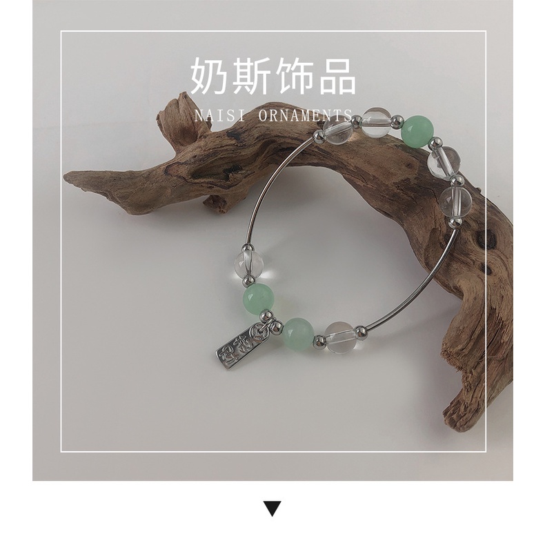 Amass fortunes mint hijau beaded gelang wanita In special interest Desain tinggi rasa Beruntung gela