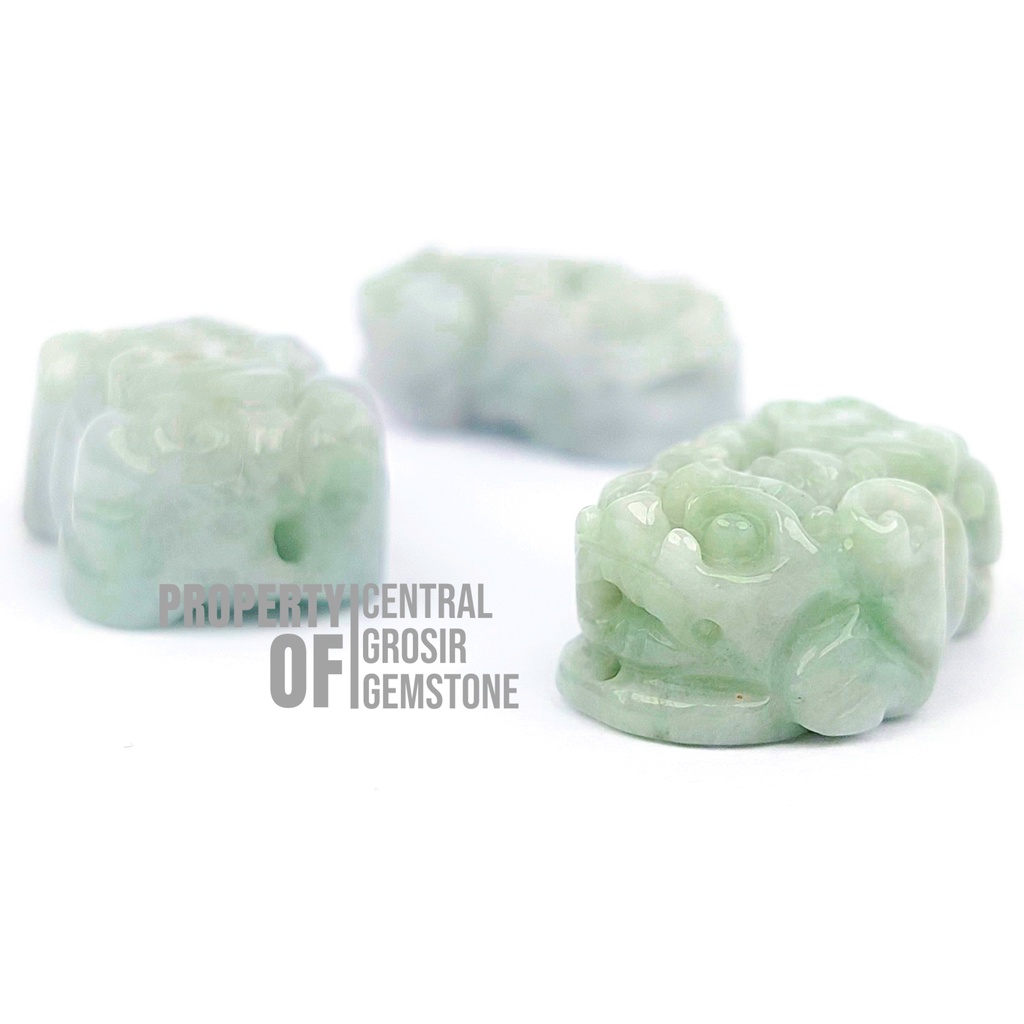 Giok Pixiu Liontin Gelang Kalung Beads Batu Natural Jadeite Jade Burma