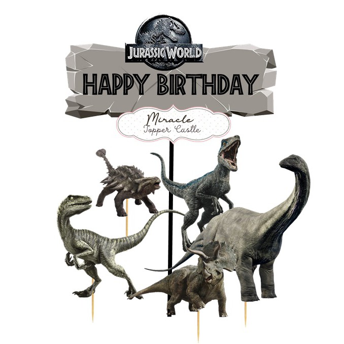 Jurassic dinosaurus cake topper