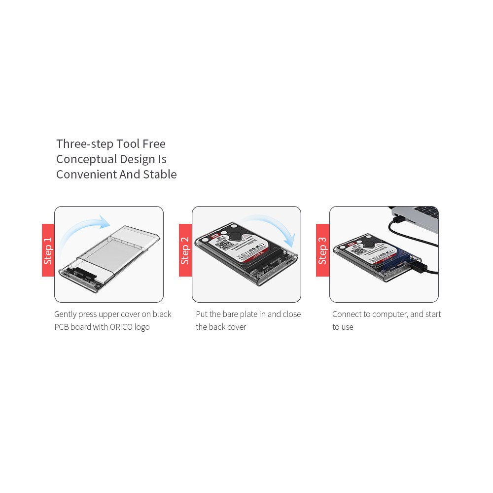 Orico 2139U3 Casing hdd Transparant 2.5 SATA USB 3.0 Hard drive enclosure