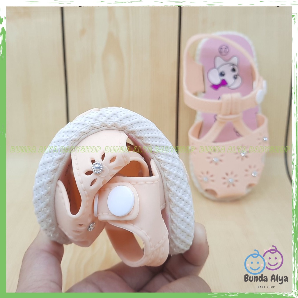 Sendal Anak Perempuan IMPORT Usia 9 Bulan Sampai 3 Tahun PEACH Model Lucu Sepatu Sandal Anak Cewek Karet Elastis Anti Licin Kekinian Nyaman Dipakai Size 16 Sampai 24 Sandal Balita Sendal Anak Import