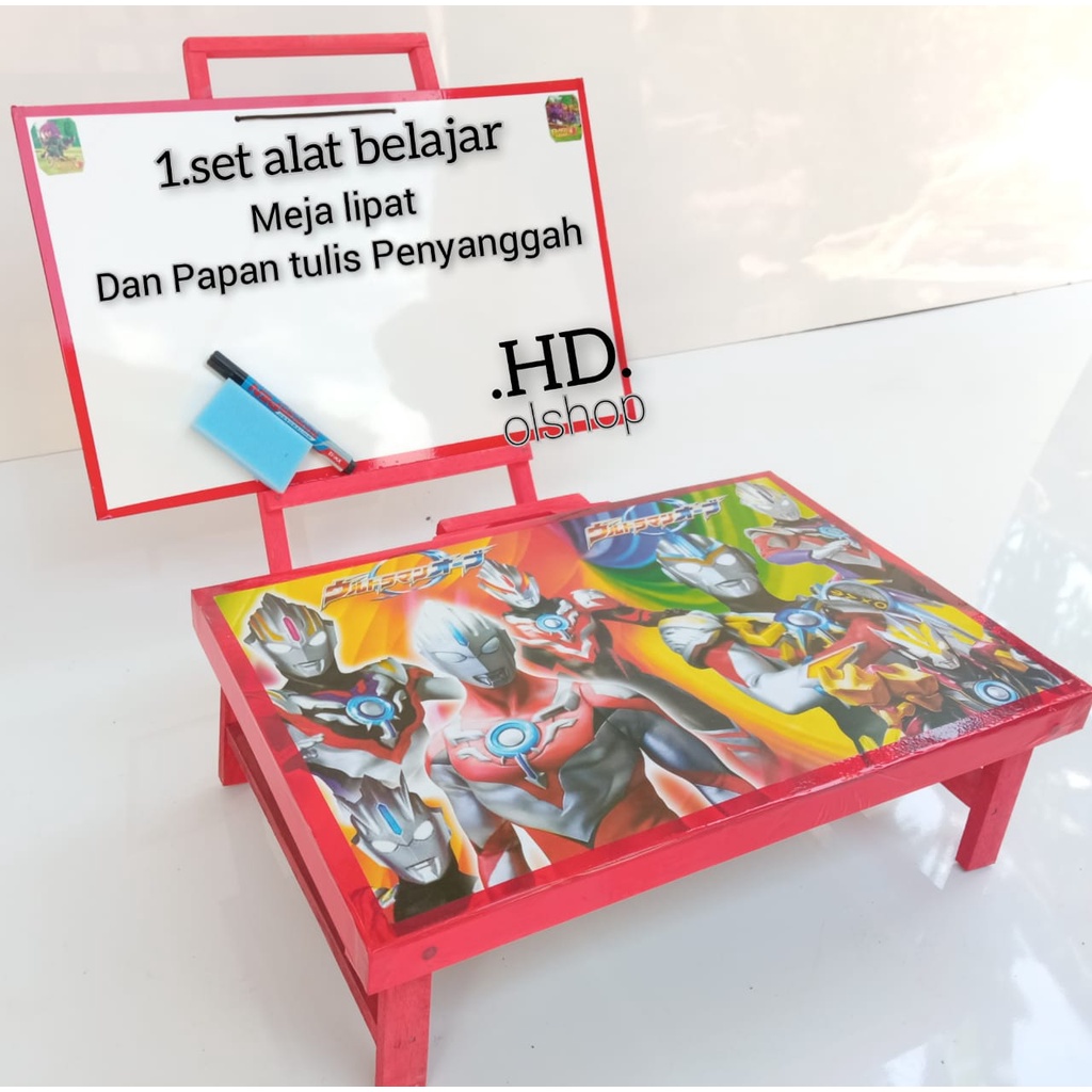 

Paket hemat Alat belajar anak Papan tulis penyangga dan meja belajar lipat
