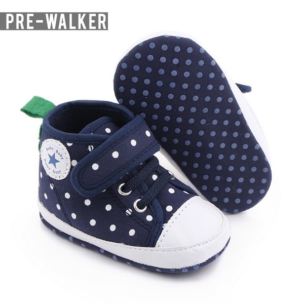 Sepatu Prewalker Bayi Unisex Polkadot Colourfull - Sepatu Bayi Anti Slip S1201