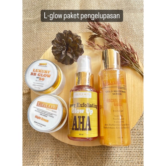 Paket wajah L glow Paket toner AHA