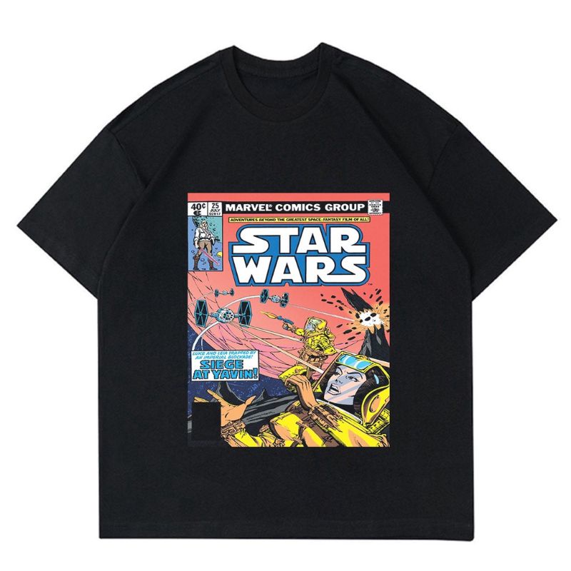 KAOS VINTAGE STAR WARS | T-SHIRT COMIC STARWARS VINTAGE | KAOS BAJU STARWARS H&M