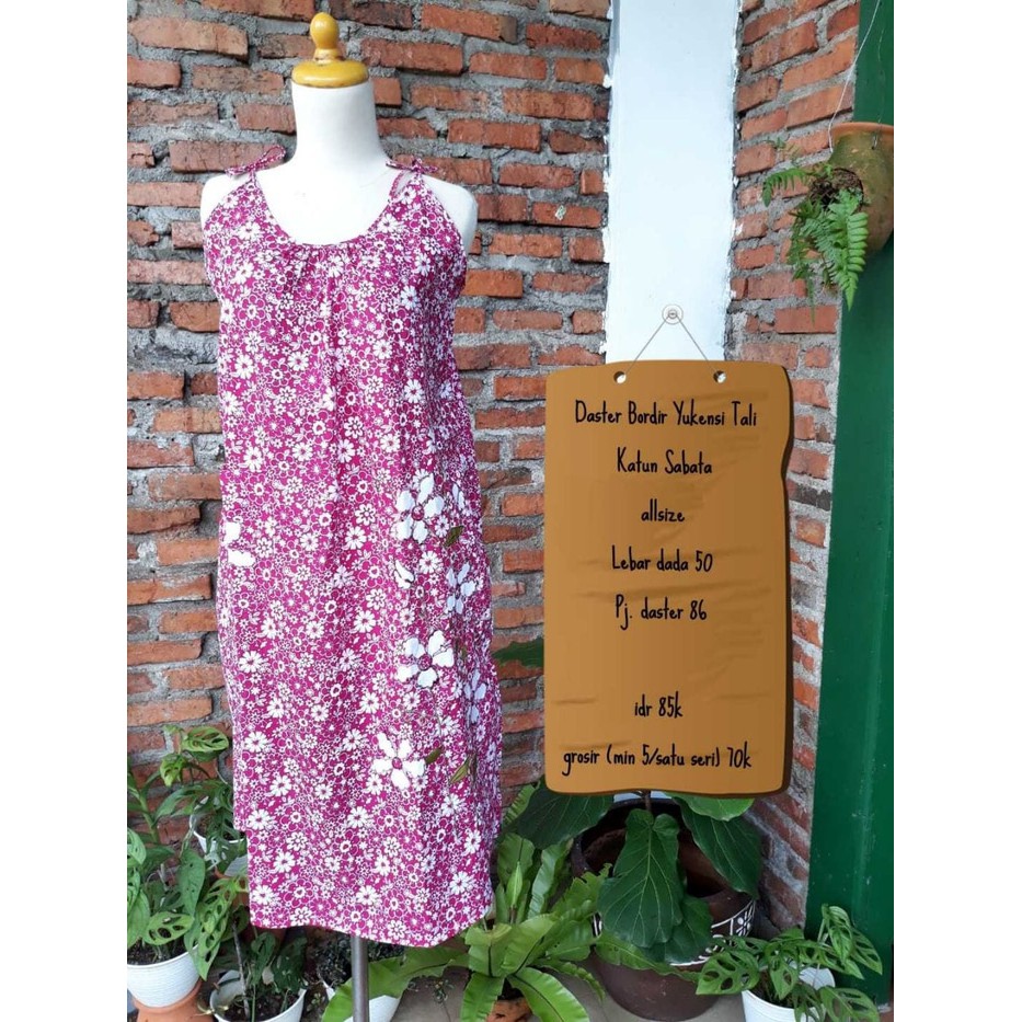 Daster Bordir Yukensi Tali Katun Sabata All Size (M-L)