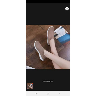 sepatu wanita  Terbaru slip on vegasus sport-Tan