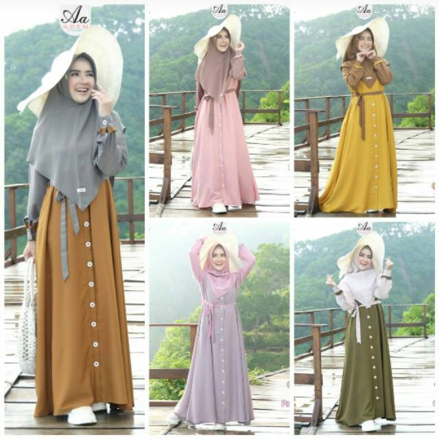 gamis maira two tone by aden hijab