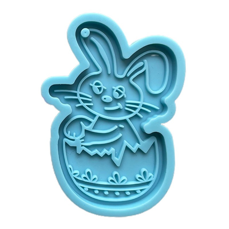 Glitter DIY Crafts Jewelry Epoxy Resin Mold Dwarf Rabbit Keychain Pendant Silicone Mould