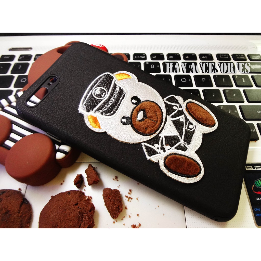 IPHONE 7/7G/7+/7G+ Leather SoftCase Style Motif 3D Choco Bear / Softcase Motif