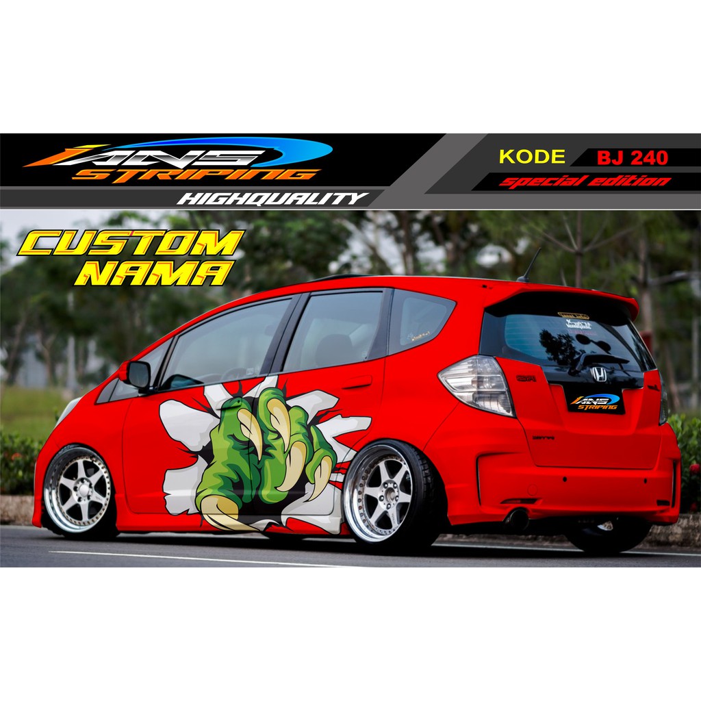 DECAL STICKER MOBIL HONDA JAZZ, BRIO, MOBILIO, AVANZA, AGYA,YARIS / STRIPING MOBIL