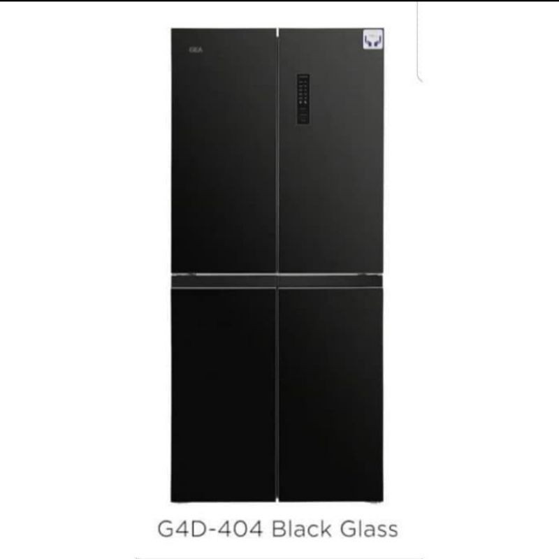 KULKAS GEA G4D-404 SIDE BY SIDE INVERTER BLACK GLASS DOOR G4D404 G4D 404