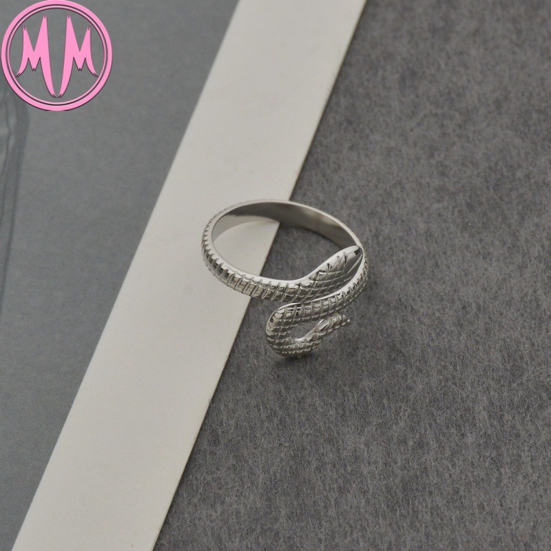 MORYMOSHI R321 Cincin Wanita Motif Snake Titanium Stainless Anti Karat Anti Luntur Fashion Korea