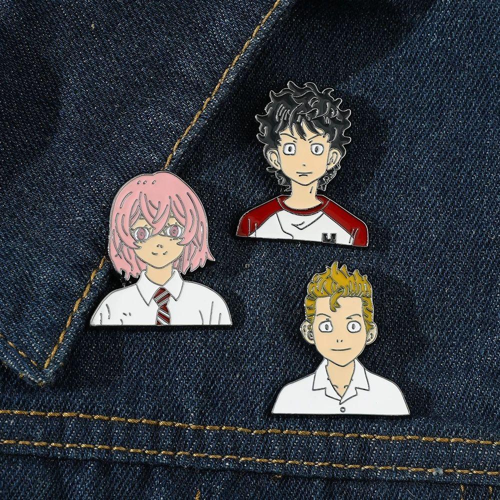 Lanfy Tokyo Revengers Bros Perhiasan Kartun Cartoon Lencana Pin Hanagaki Takemichi Bros Pin Aksesoris Koleksi Souvenir Bros Anime
