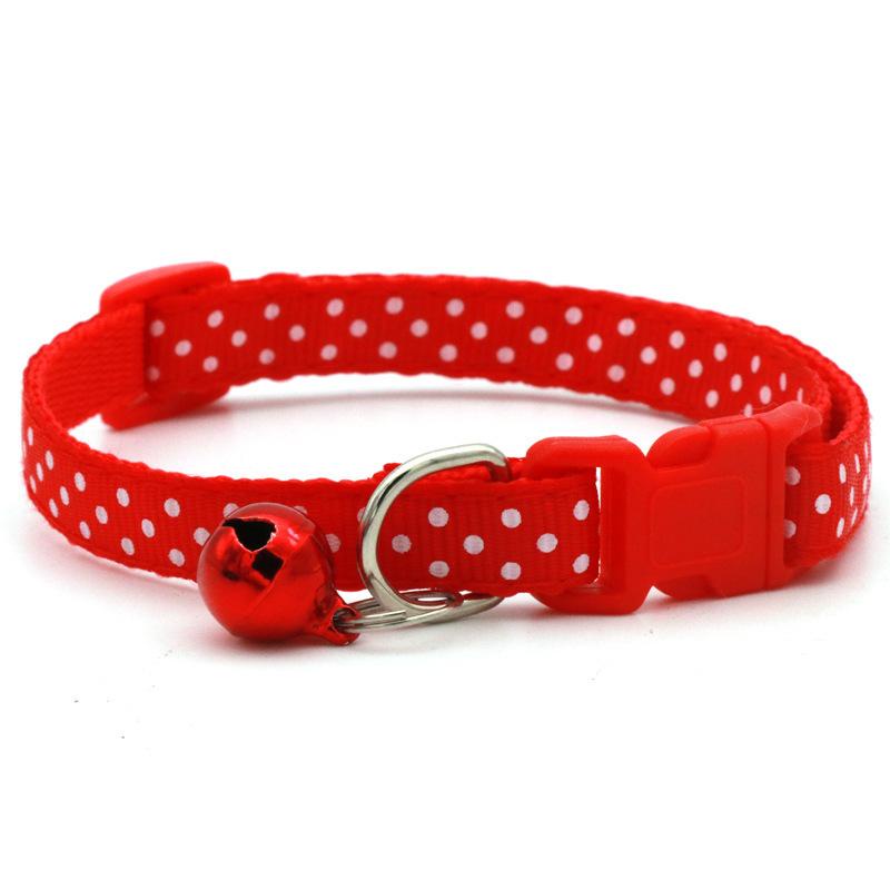 Kalung Rantai Motif Polkadot Bahan Nilon Warna-Warni Untuk Anjing / Kucing