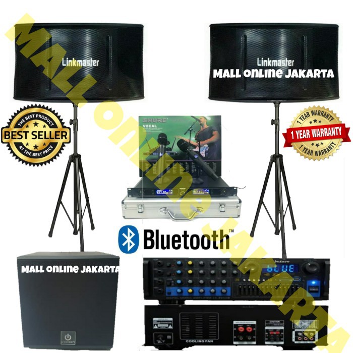 Paket karaoke linkmaster 10 inch sound system rumahan subwoofer 12 inc