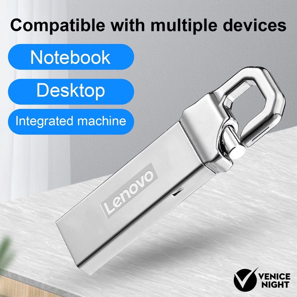 LENOVO (SF) Flashdisk USB 3.0 High Speed Anti Air Kapasitas 4GB / 8GB / 16GB / 32GB / 64GB / 128GB Warna Silver Untuk Komputer