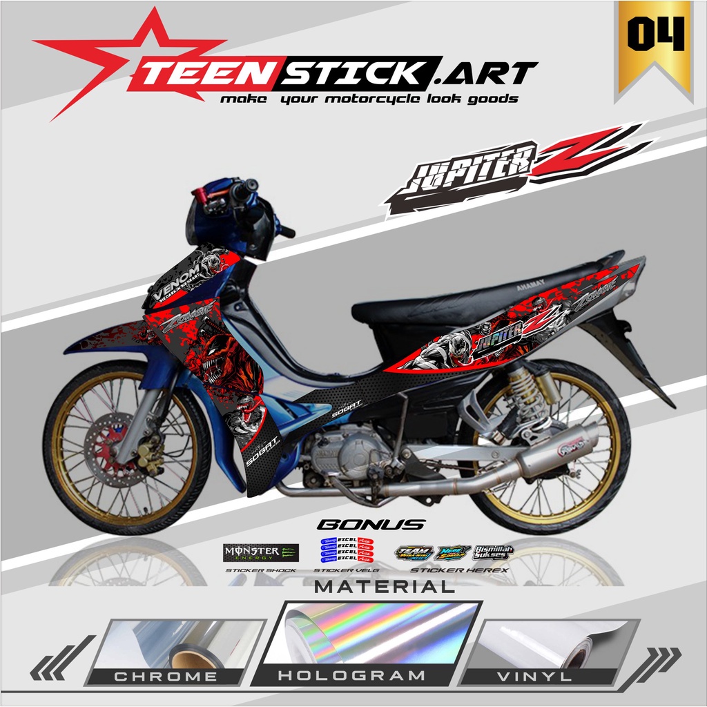 STRIPING JUPITER Z BURHAN - STRIPING HOLOGRAM YAMAHA JUPITER Z BURHAN 2006-2009 VENOM