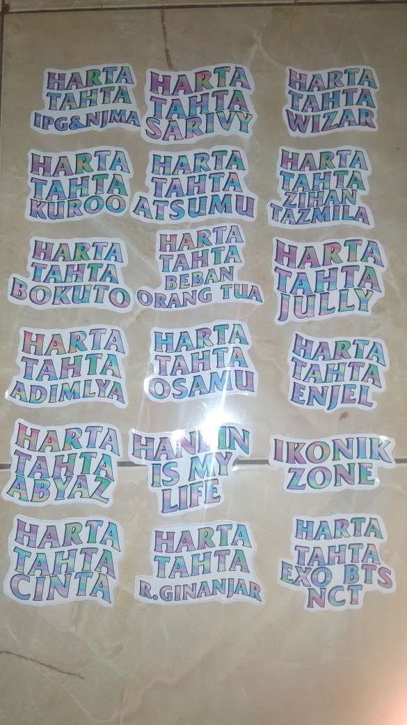 Stiker Harta Tahta Siapa(bisa Custom Bebas Tulisan Apa Saja)