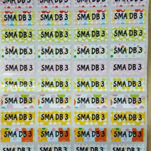 

stiker label nama waterproof motif 6.