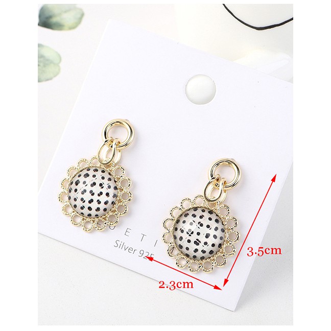 LRC Anting Tusuk Fashion Golden Sunflower-plated Real Gold S925 Silver Pin Earrings Y63061