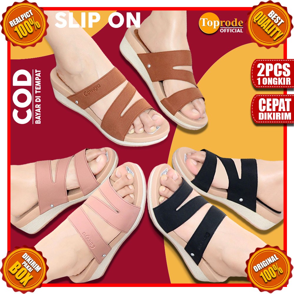 SANDAL WEDGES CASUAL TALI KARET TERBARU SLOP CEWE MURAH SELOP SLIP SELIP KEKINIAN CEWEK WANITA TY01